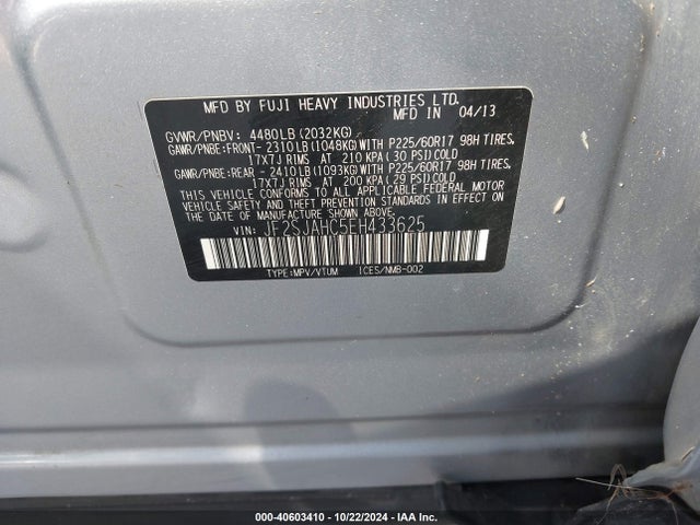 Subaru Forester 2.5i Limited 2014 JF2SJAHC5EH433625 Image 9