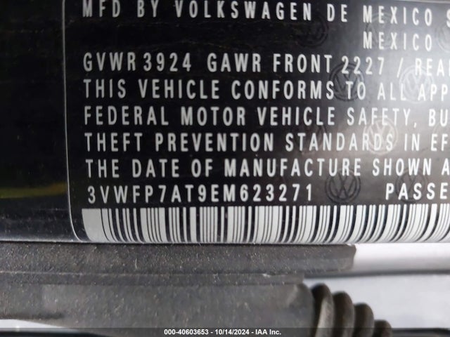 Volkswagen Beetle 2.5l Entry 2014 3VWFP7AT9EM623271 Image 9