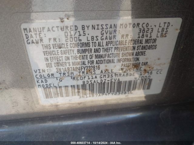 3N1AB7AP4FY232816 Nissan SENTRA SV