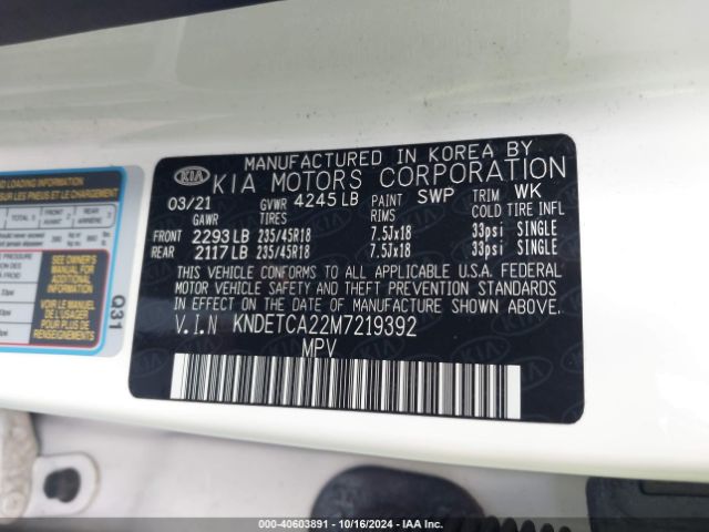 KNDETCA22M7219392 KIA Seltos Sx Turbo