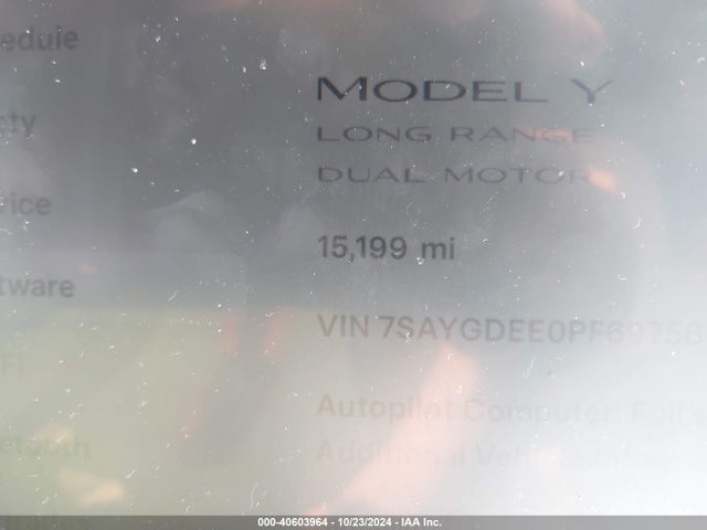 2023 TESLA MODEL Y 7SAYGDEE0PF697565 Photo 6