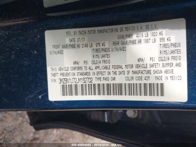 3MZBN1U72JM162702 Mazda Mazda3 Sport