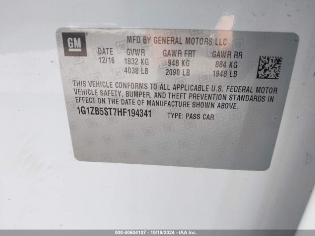 1G1ZB5ST7HF194341 Chevrolet MALIBU LS
