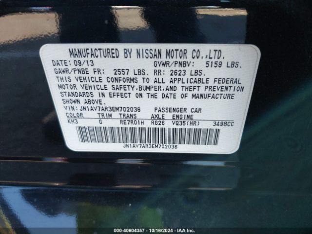JN1AV7AR3EM702036 Infiniti Q50 Hybrid Sport