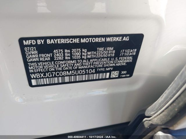 WBXJG7C08M5U05104 BMW X1 Sdrive28i