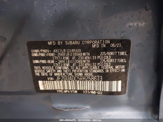 JF2GUADC5RH258673 Subaru Crosstrek Premium