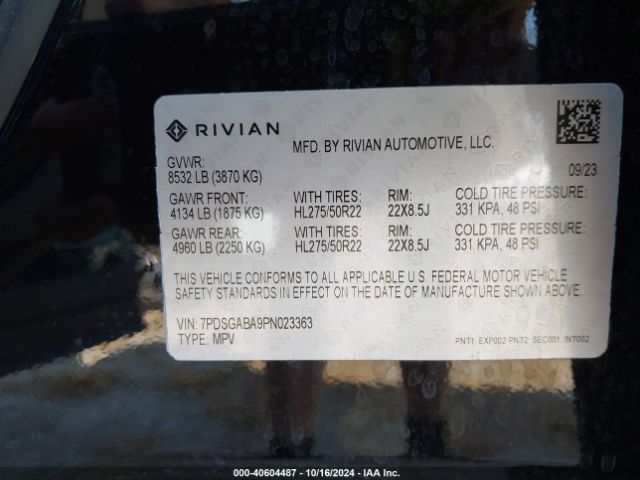7PDSGABA9PN023363 Rivian R1s Adventure