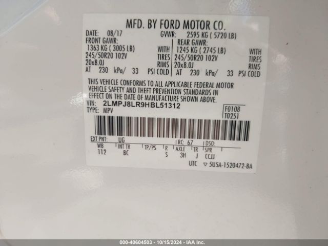 2LMPJ8LR9HBL51312 Lincoln Mkx Reserve