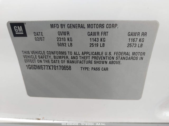 2007 CADILLAC STS 1G6DW677X70170658 Photo 8