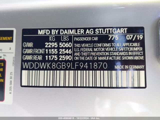 2020 MERCEDES-BENZ AMG C 63 WDDWK8GB9LF941870 Photo 8