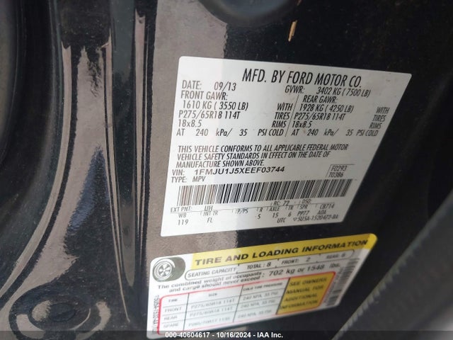 1FMJU1J5XEEF03744 Ford Expedition Xlt