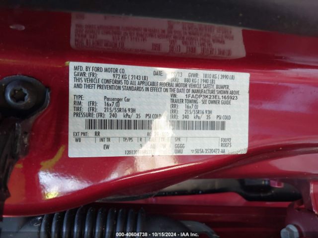 1FADP3K23EL165923 Ford FOCUS SE