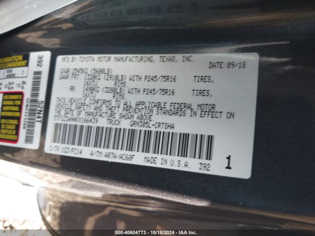 5TFSZ5AN4KX166439 Toyota Tacoma Sr5 V6