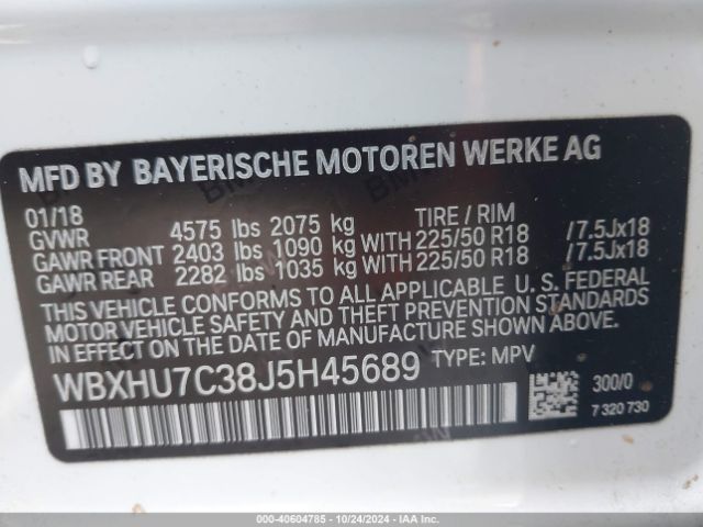WBXHU7C38J5H45689 BMW X1 Sdrive28i