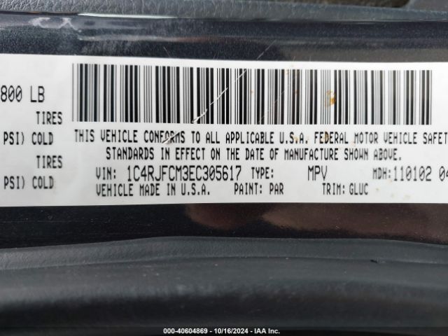1C4RJFCM3EC305617 Jeep Grand Cherokee Overland