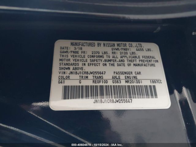 JN1BJ1CR8JW255647 Nissan Rogue Sport S