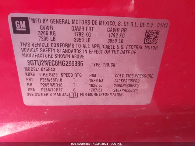 3GTU2NEC8HG299336 GMC Sierra 1500 Slt