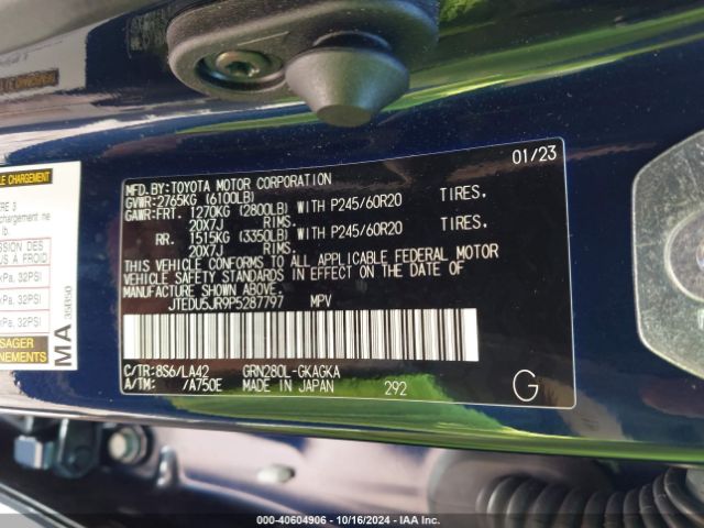 JTEDU5JR9P5287797 Toyota 4runner Limited