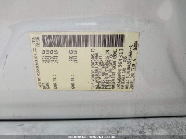 1N4AA6AP8HC364313 Nissan Maxima 3.5 Platinum