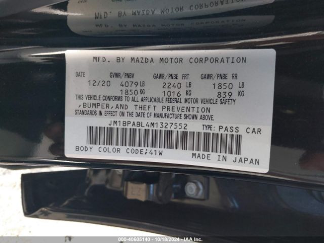 JM1BPABL4M1327552 Mazda Mazda3 Select