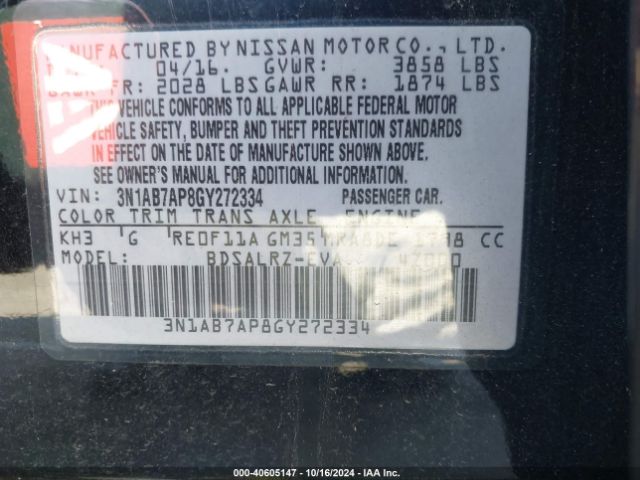 3N1AB7AP8GY272334 Nissan SENTRA SR