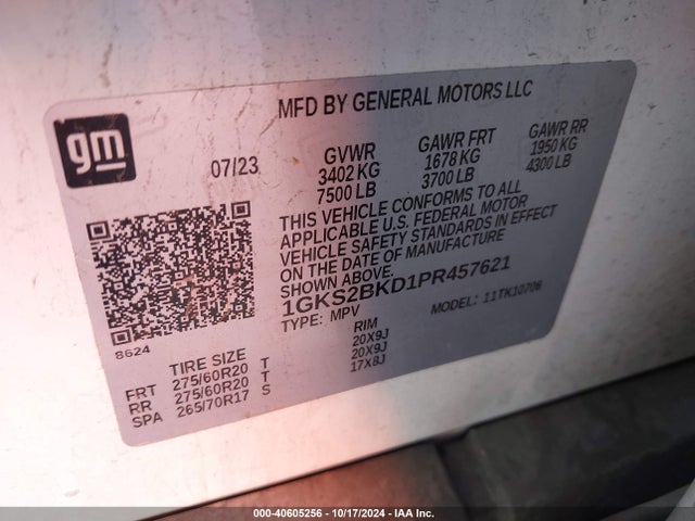 GMC Yukon 4wd Slt 2023 1GKS2BKD1PR457621 Image 9