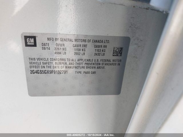 2G4GS5GX9F9132791 Buick Regal Turbo Premium Ii