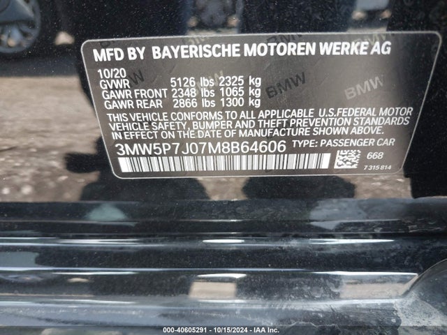 BMW 3 Series 330e 2021 3MW5P7J07M8B64606 Image 9