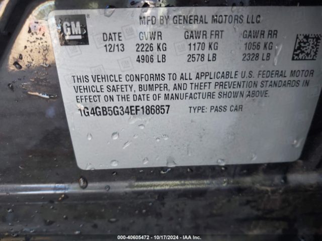 1G4GB5G34EF186857 Buick Lacrosse Leather Group