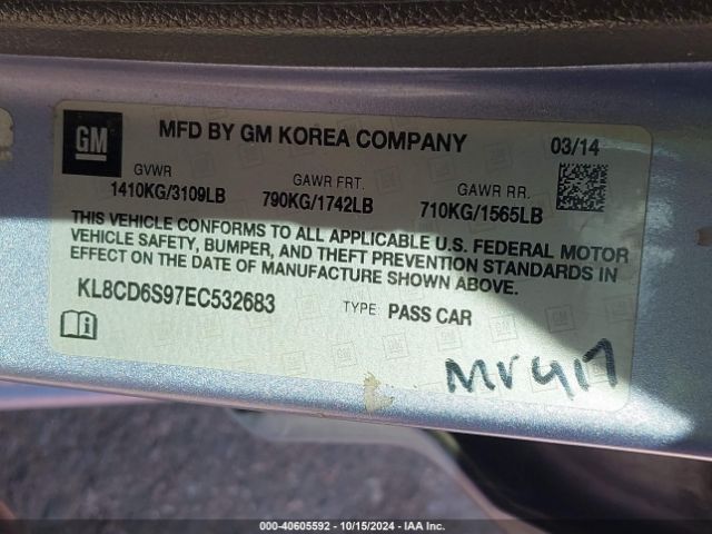 KL8CD6S97EC532683 Chevrolet Spark 1lt Auto