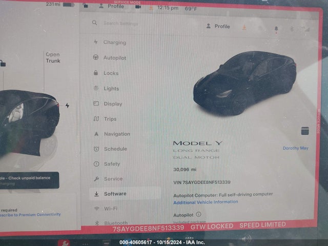 2022 TESLA MODEL Y 7SAYGDEE8NF513339 Photo 6