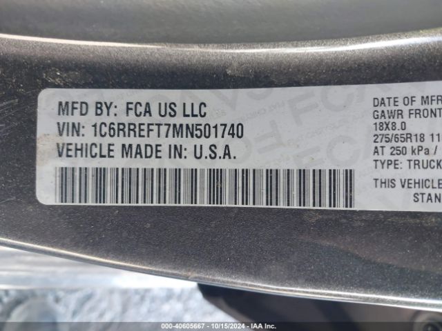 1C6RREFT7MN501740 RAM 1500 Big Horn  4x2 5'7 Box