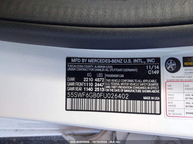 55SWF6GB0FU026402 Mercedes-Benz C 400 4matic