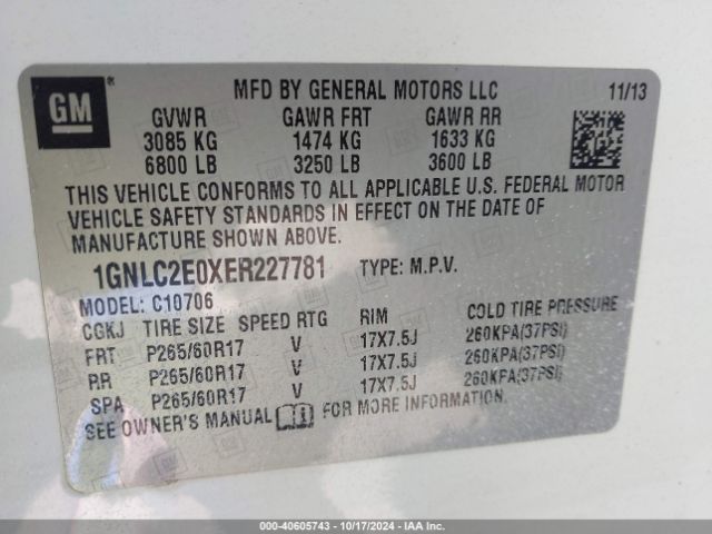 1GNLC2E0XER227781 Chevrolet Tahoe Commercial Fleet