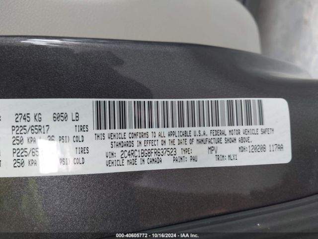 2C4RC1BG8FR637523 Chrysler Town & Country Touring