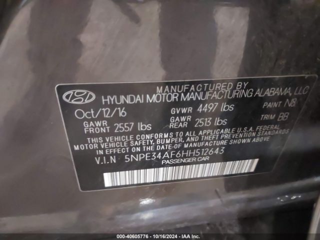 5NPE34AF6HH512643 Hyundai Sonata Sport