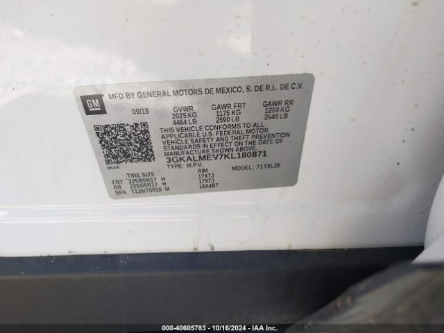 3GKALMEV7KL180871 GMC Terrain Sle