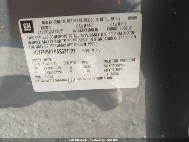 2010 CADILLAC SRX 3GYFNBEY9AS521731 Photo 8