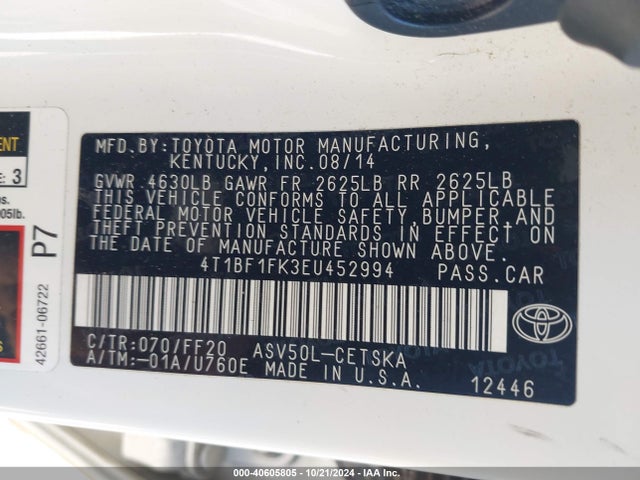 Toyota CAMRY SE 2014 4T1BF1FK3EU452994 Image 9