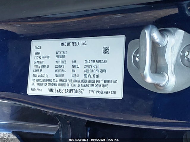 2023 TESLA MODEL 3 5YJ3E1EA5PF684867 Photo 8