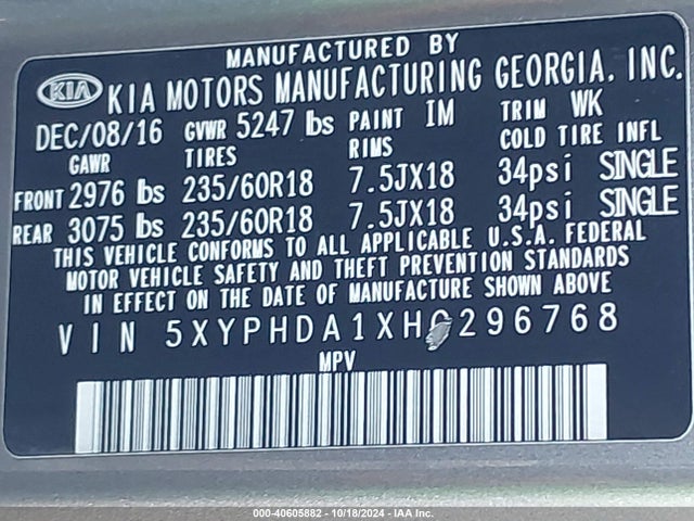 KIA Sorento 2.0t Ex 2017 5XYPHDA1XHG296768 Image 9