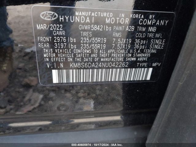 KM8S6DA24NU042262 Hyundai Santa Fe Plug-in Hybrid Sel Convenience