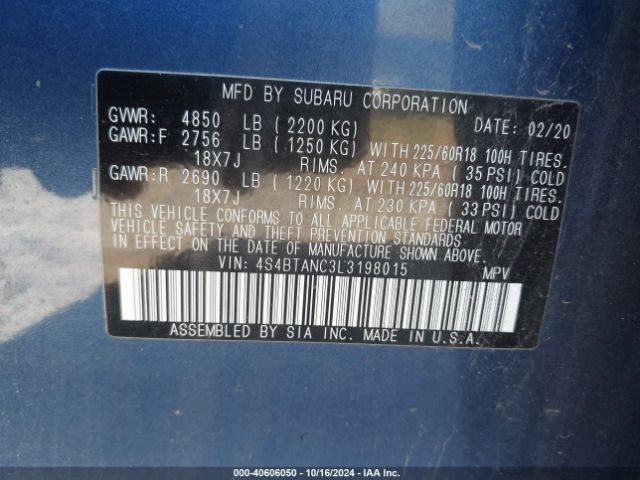 4S4BTANC3L3198015 Subaru Outback Limited