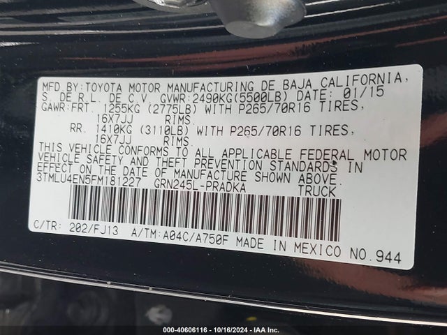 Toyota Tacoma Double Cab/trd Pro 2015 3TMLU4EN5FM181227 Image 9