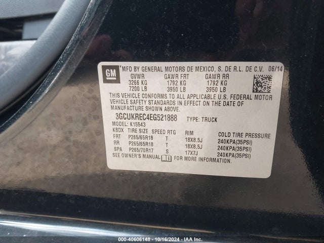 Chevrolet Silverado 1500 1lt 2014 3GCUKREC4EG521888 Image 9