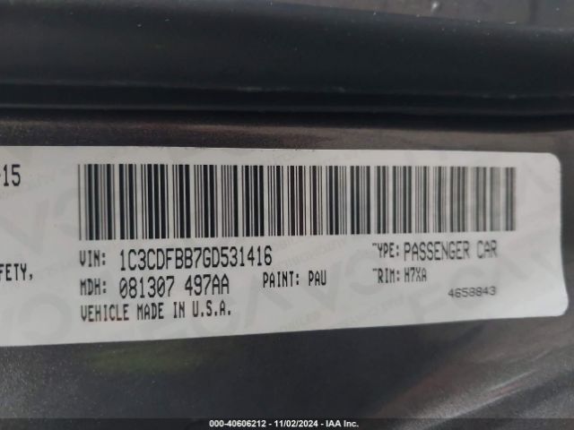 1C3CDFBB7GD531416 Dodge DART SXT