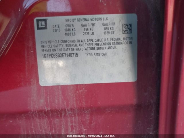 1G1PC5SB3E7140715 Chevrolet Cruze 1lt Auto