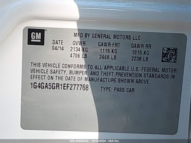 1G4GA5GR1EF277768 Buick Lacrosse
