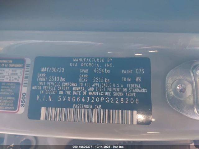5XXG64J20PG228206 KIA K5 Gt-line