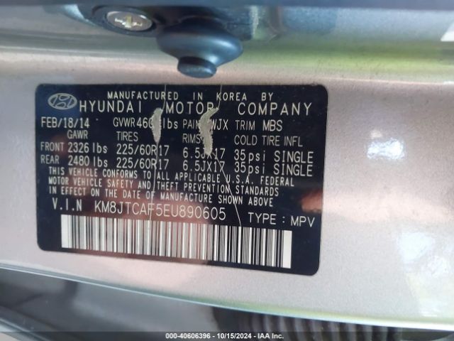 KM8JTCAF5EU890605 Hyundai TUCSON GLS